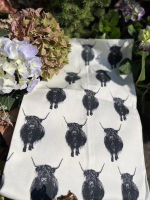 Kökshandduk med Highland Cattles